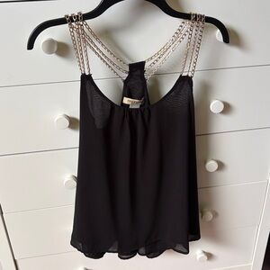 ❤️ NWT ARDEN B WOMENS SIZE XS BLACK AND GOLD TANK TOP